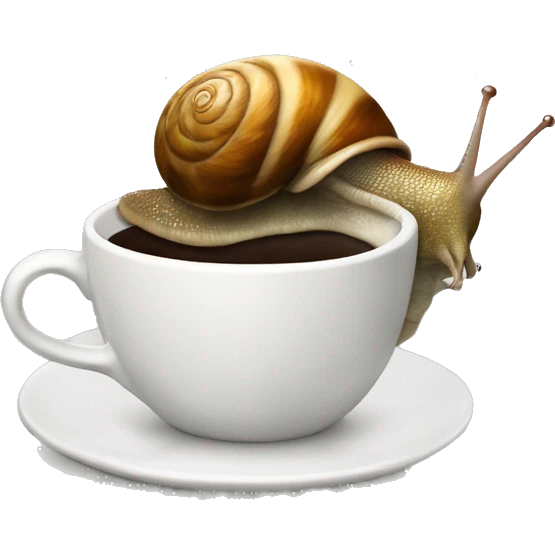 Snail drinking coffee emoji