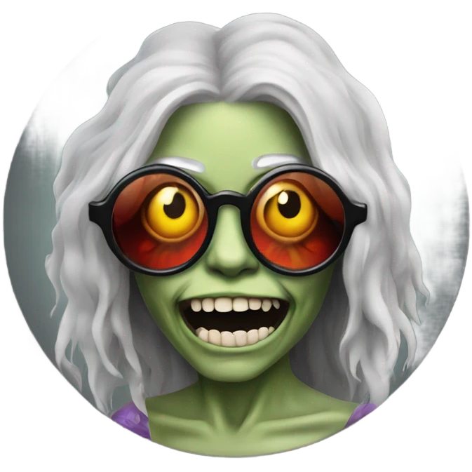  janis joplin zombie on circle glasses dancing emoji