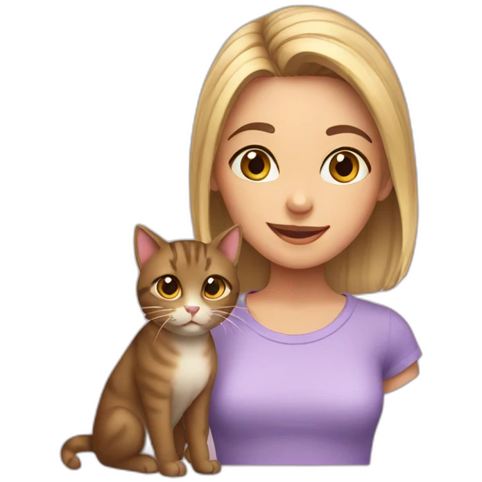 girl with cat emoji
