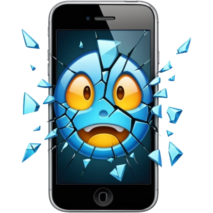 cracked phone screen emoji
