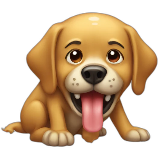Puking dog emoji
