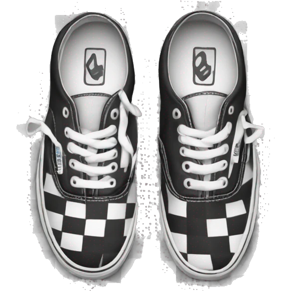 Checkered vans shoes black and white emoji