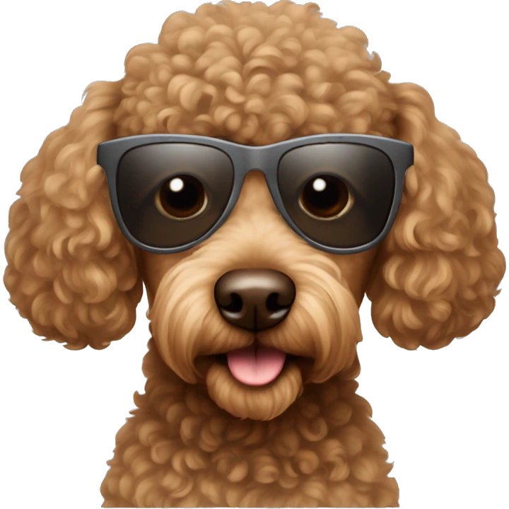 brown dog poodle with sunglasses  emoji