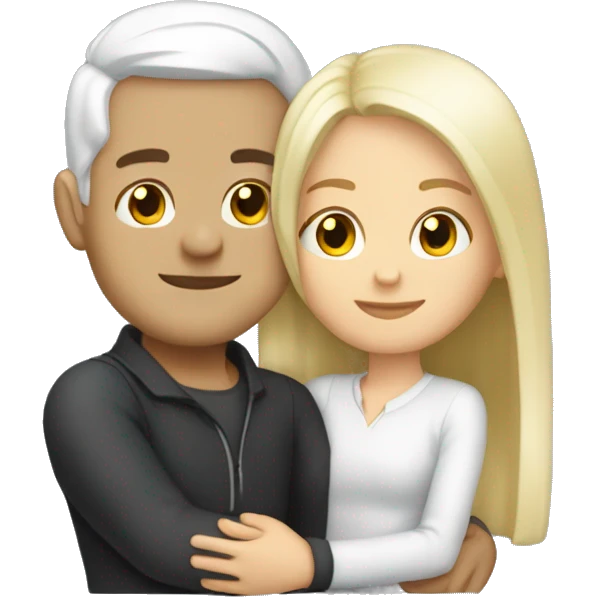 White etero couple hugging emoji