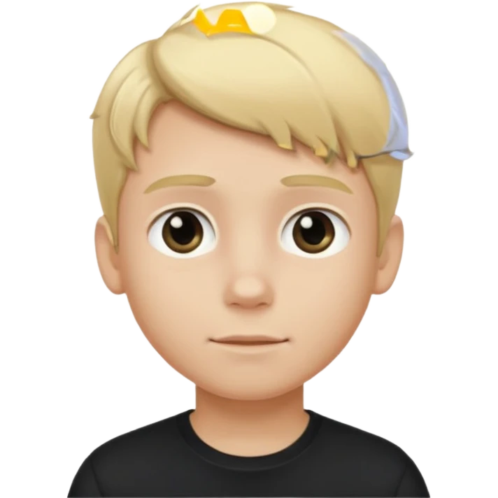 hockey player boy blonde hair black clothing emoji