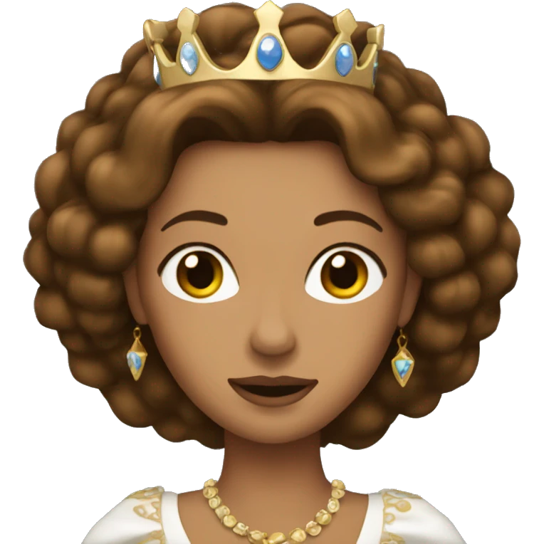 Queen with brown hair emoji