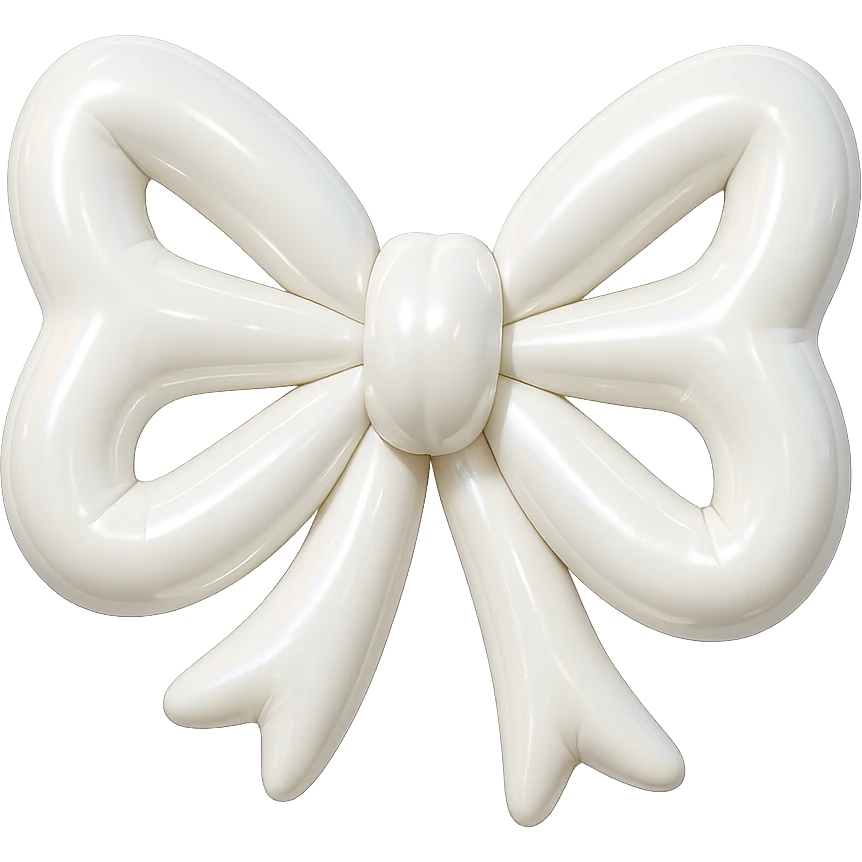 white gothic bow gothic style bow balloon emoji