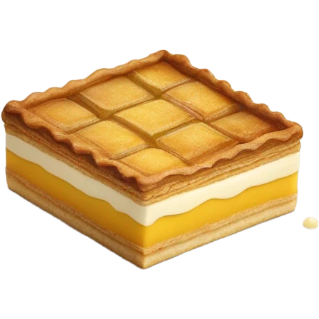Tarte au sucre carré caramélisées avec une base de pâte feuilletée emoji