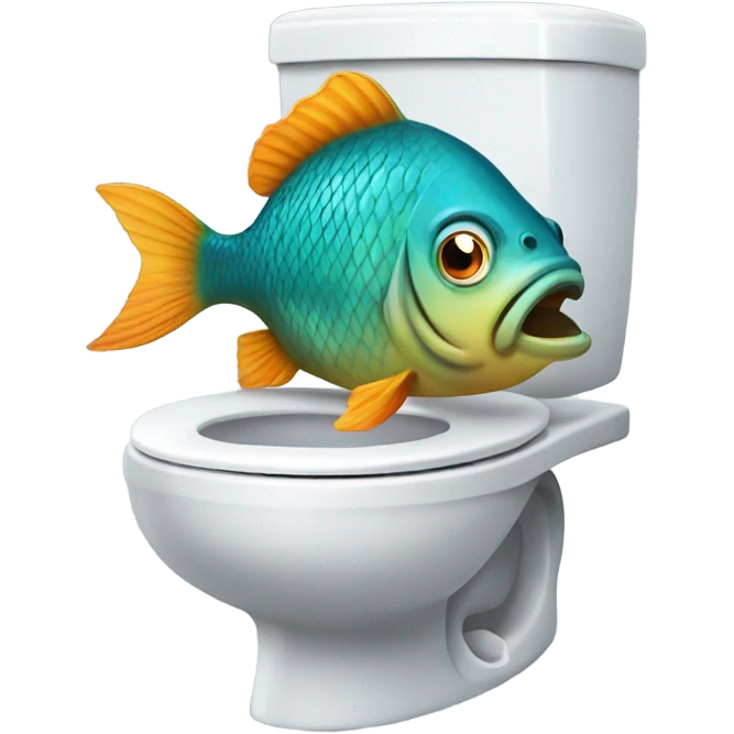 Fish on toilet  emoji