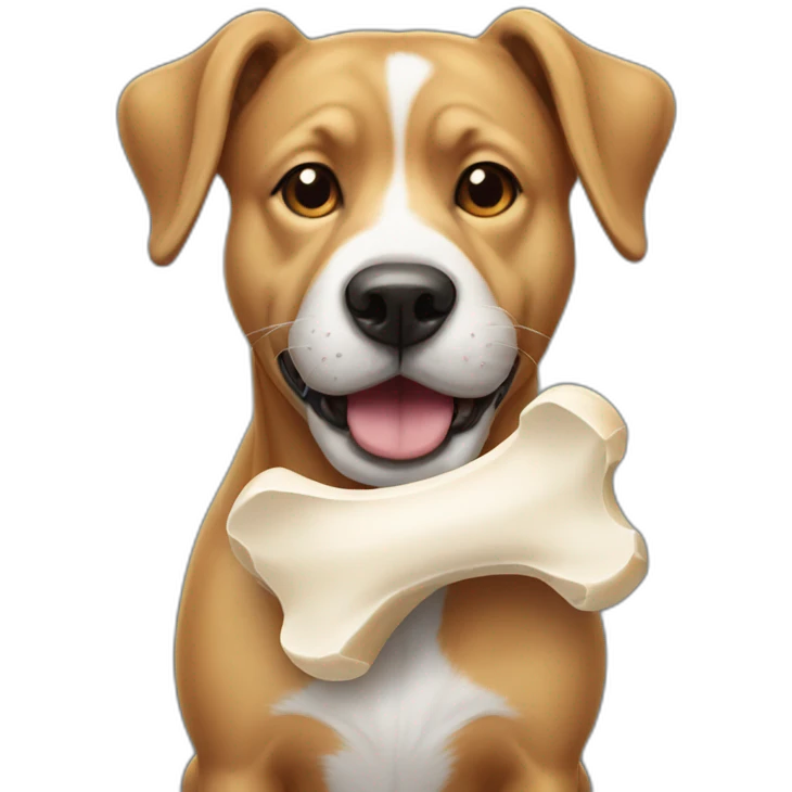 dog with a bone in its mouth emoji