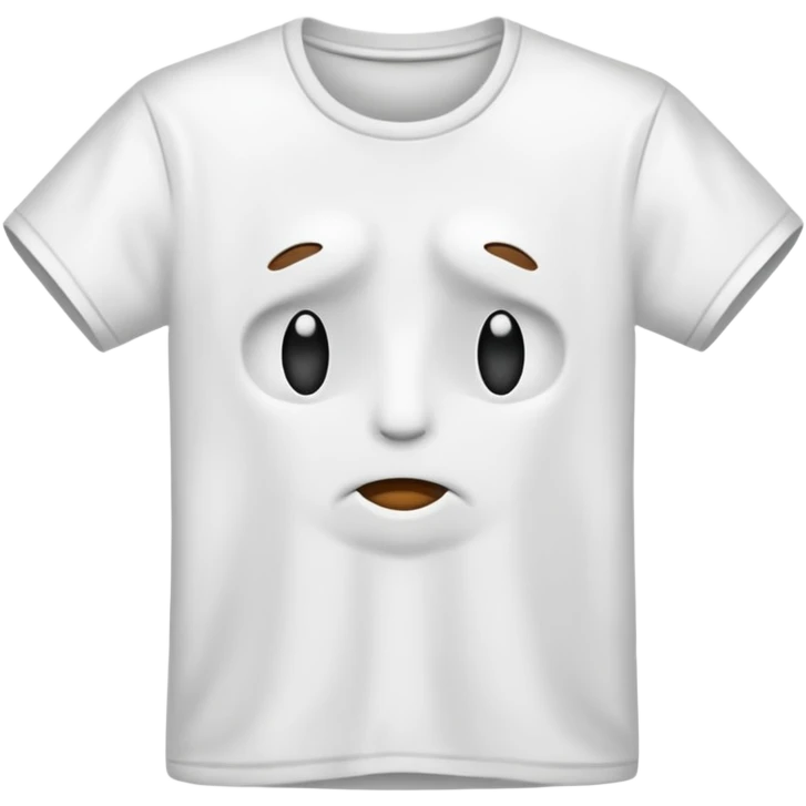 white t-shirt, slightly wrinkled emoji