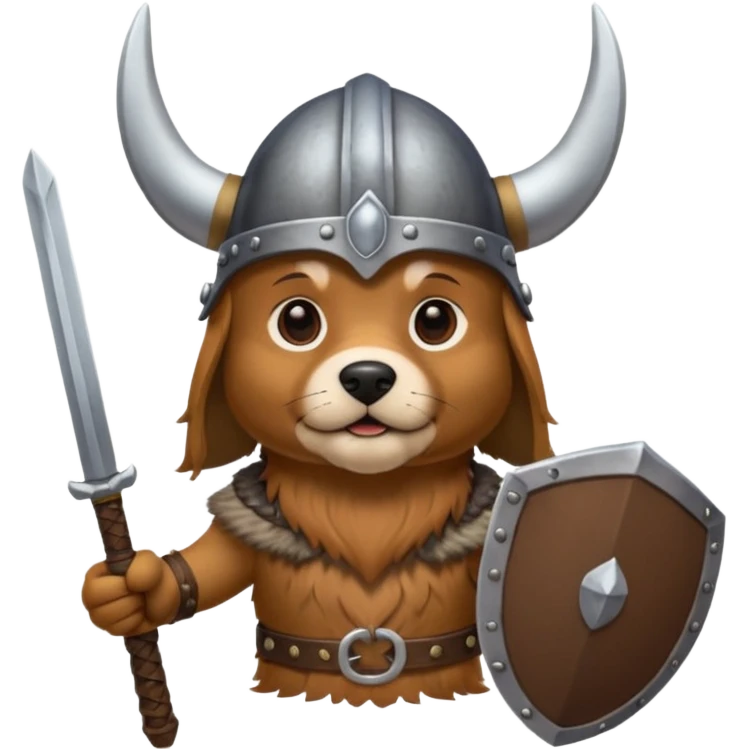 dog with viking helmet and sword emoji