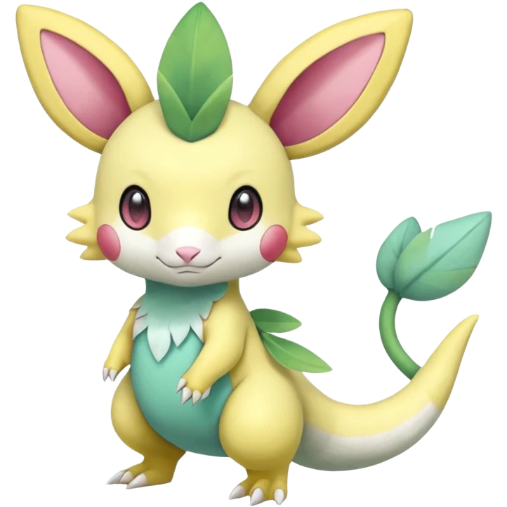 Cute Pastel Sunny Warm Hot Leavanny-Gallade-Ampharos-Inteleon-Nidoqueen-Fakémon-Pokémon-hybrid-fusion-creature, full body emoji