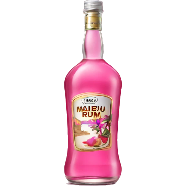 Realistic pink Malibu rum bottle isolated   emoji