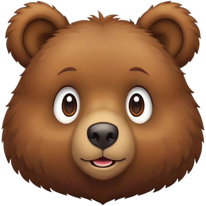 Simple cartoon brown bear with round ears emoji