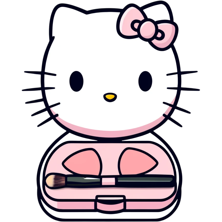 Hello kitty maquillandose emoji