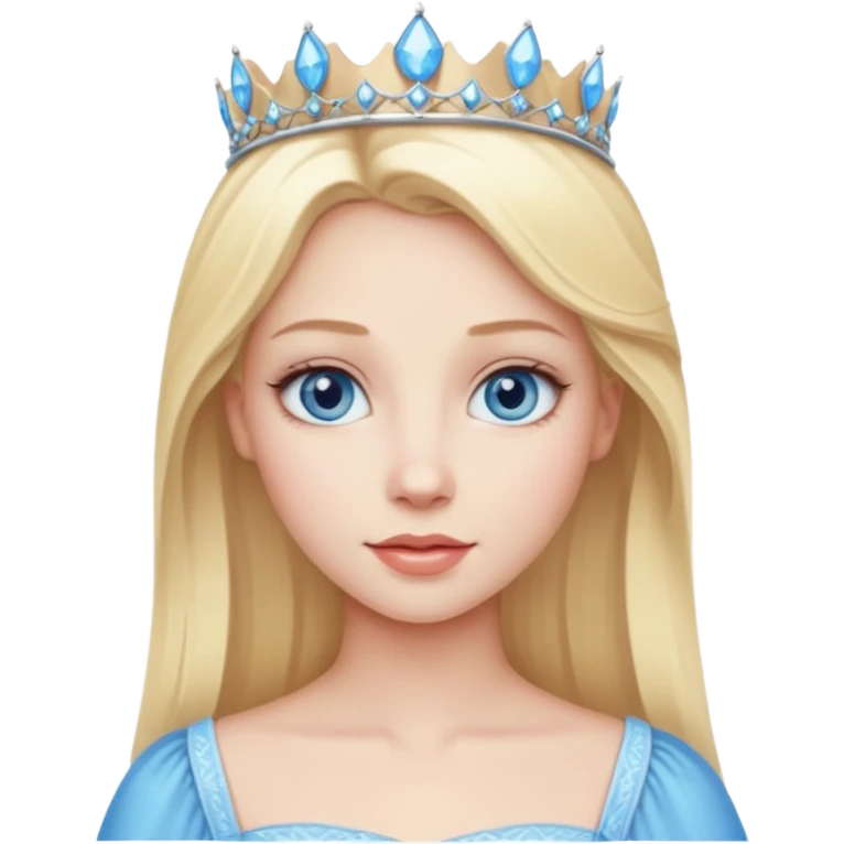زن مو بلوند خوشگل پرنسس چشم آبی کمرنگ emoji