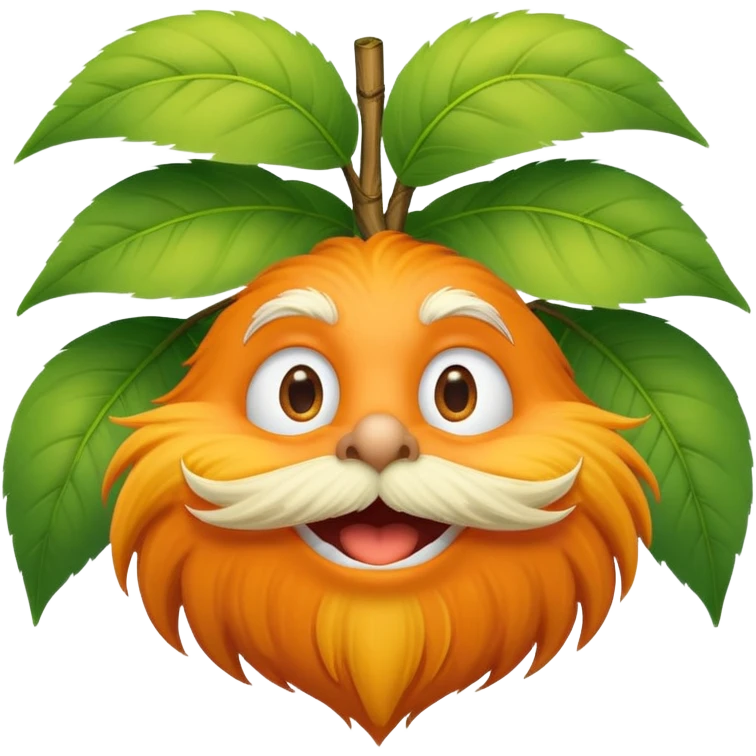 orange lorax character with yellow mustache who speaks for the trees emoji