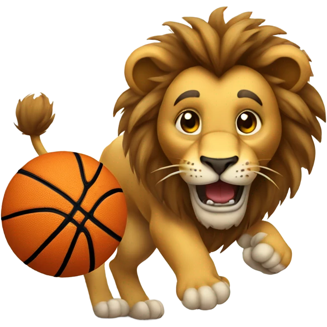 Lion playing basketball  emoji