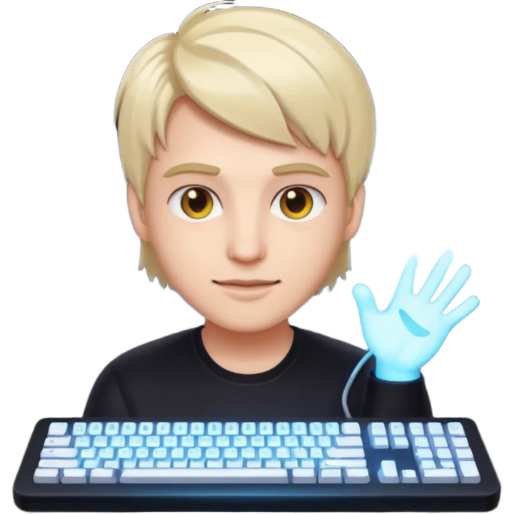 Streamer with glowing keyboard












 emoji