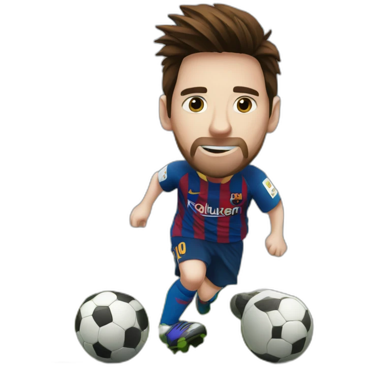 messi playing soccer emoji