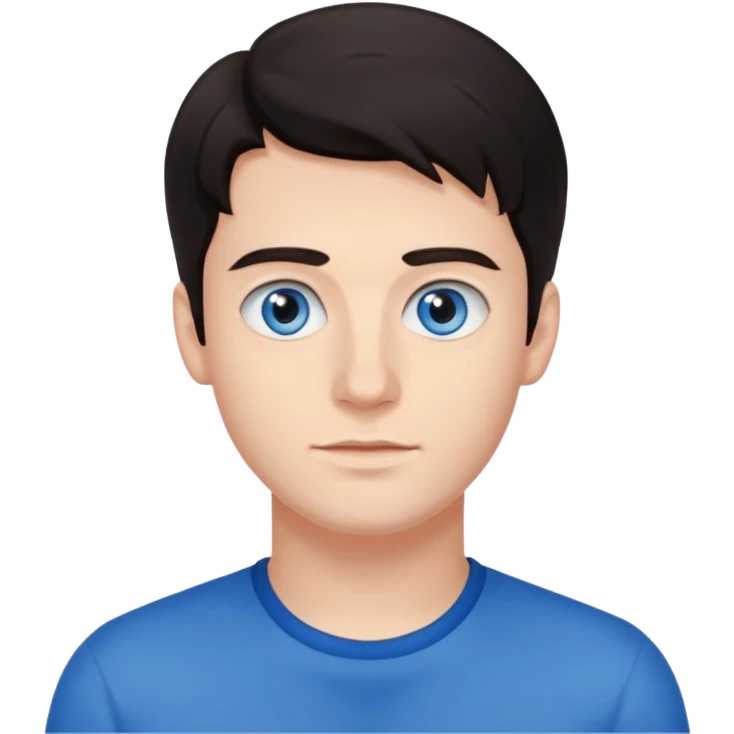 German 20 year old man dark hair blue eyes  emoji