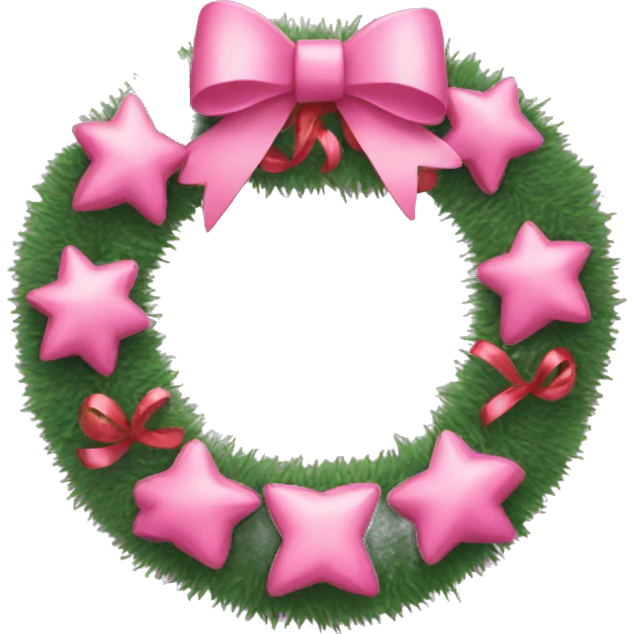 Pink bow and ornament garland emoji