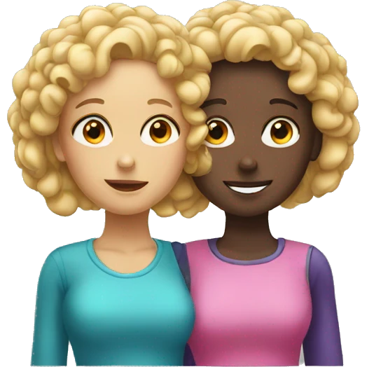 2 girls with big brain emoji