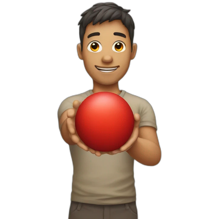 red rubber ball in hand emoji