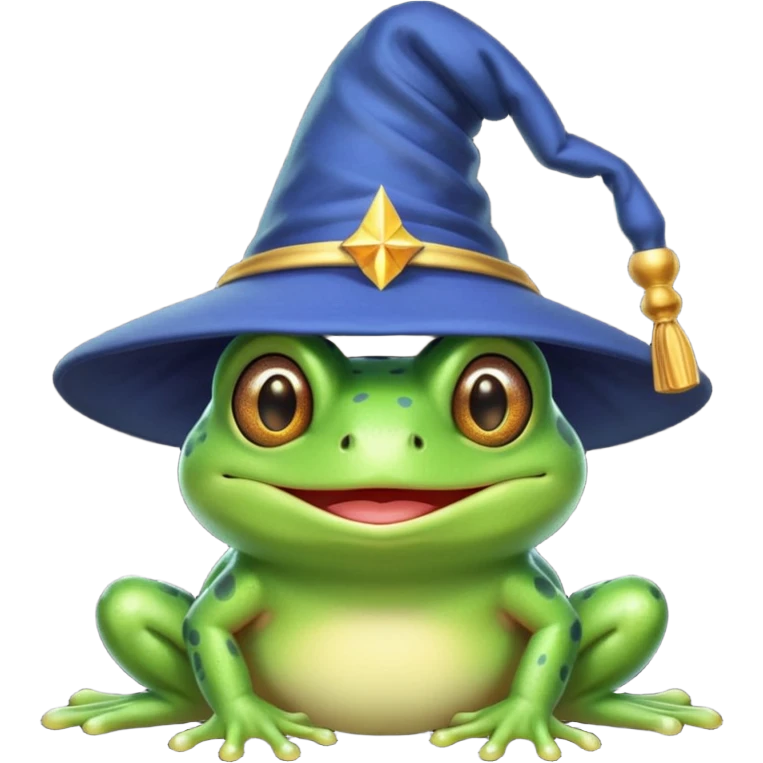 Frog wearing wizard hat  emoji