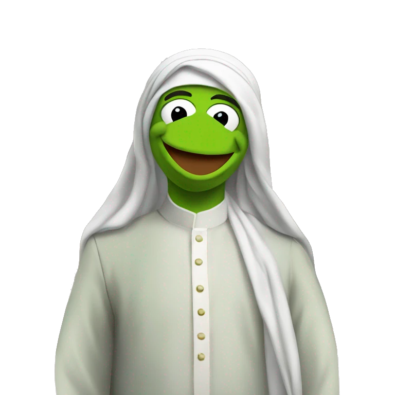 kermit the frog as a muslim man emoji
