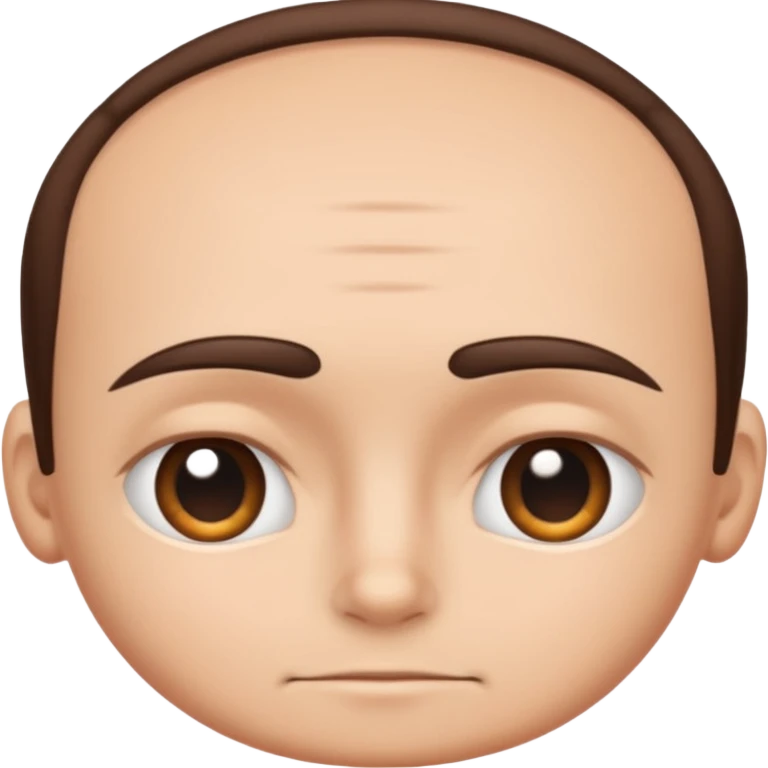 emoji of only the forehead area of a human face, cropped between eyebrows and hairline, simple cartoon style emoji
