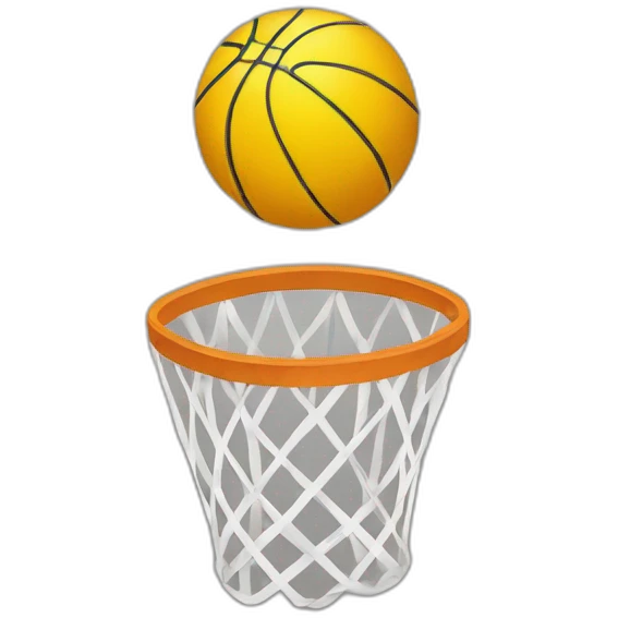 Ballon de basket dans un panier emoji