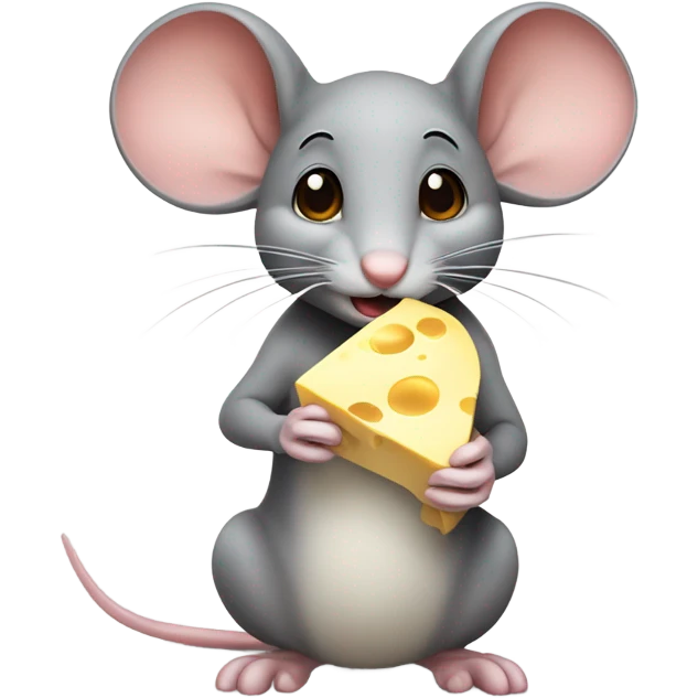 Mouse eating cheese emoji