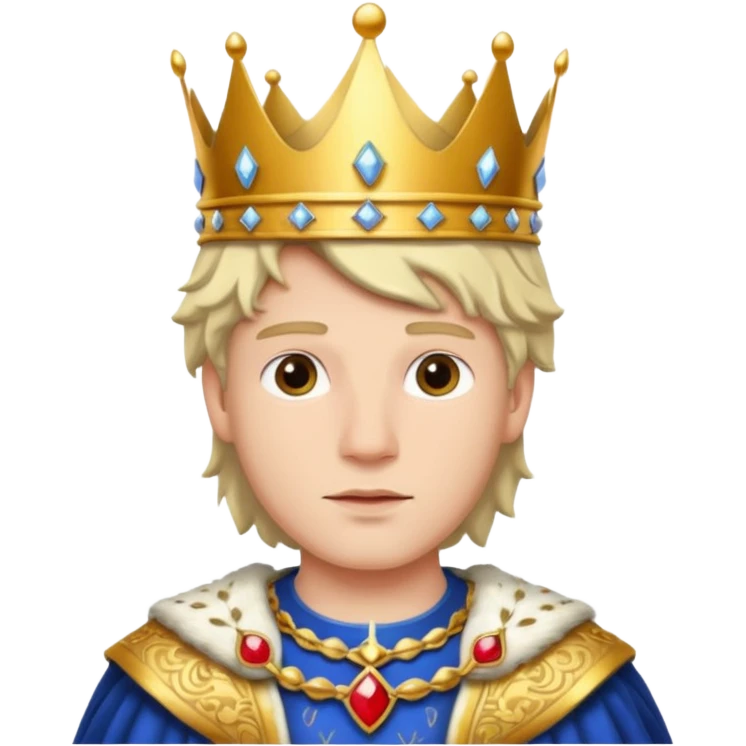 young white king with crown emoji