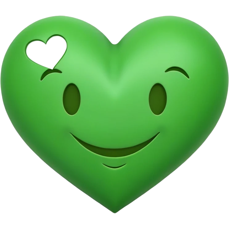 green smiley hugging a green heart emoji