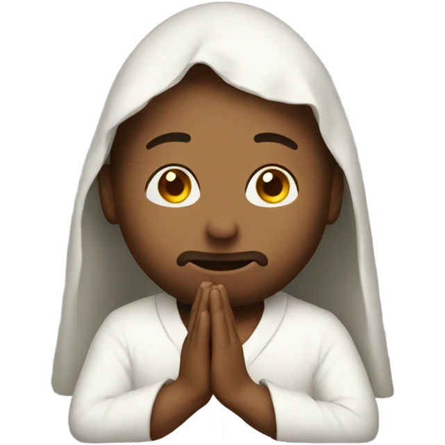 A bean praying emoji