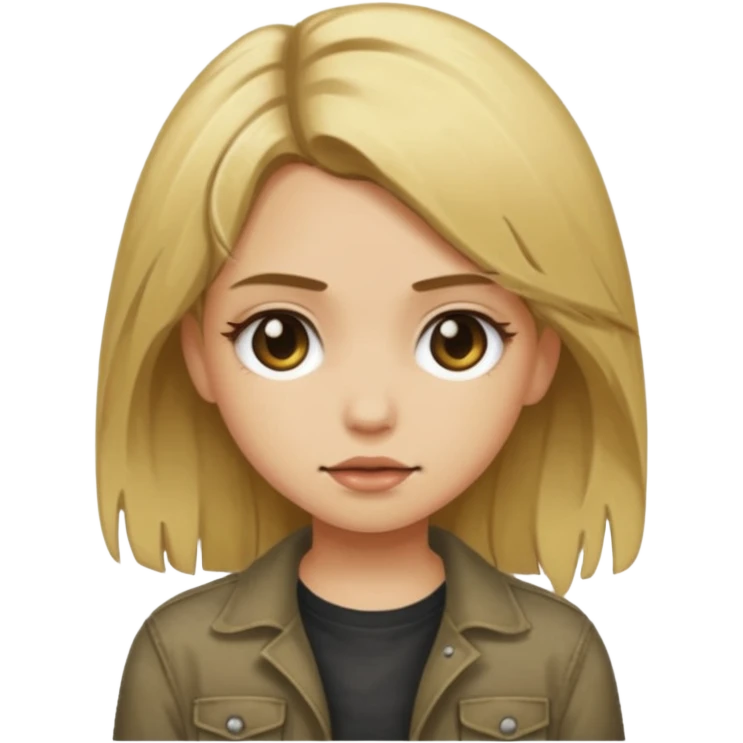 grunge girl with dirty blonde hair emoji