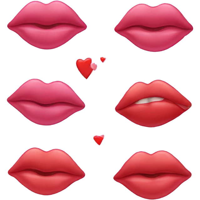 lips amd heart emoji