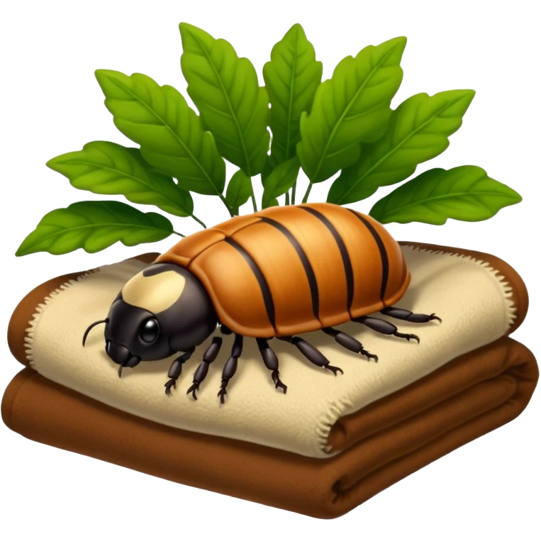 beetle Grub with a blanket in a shrub emoji