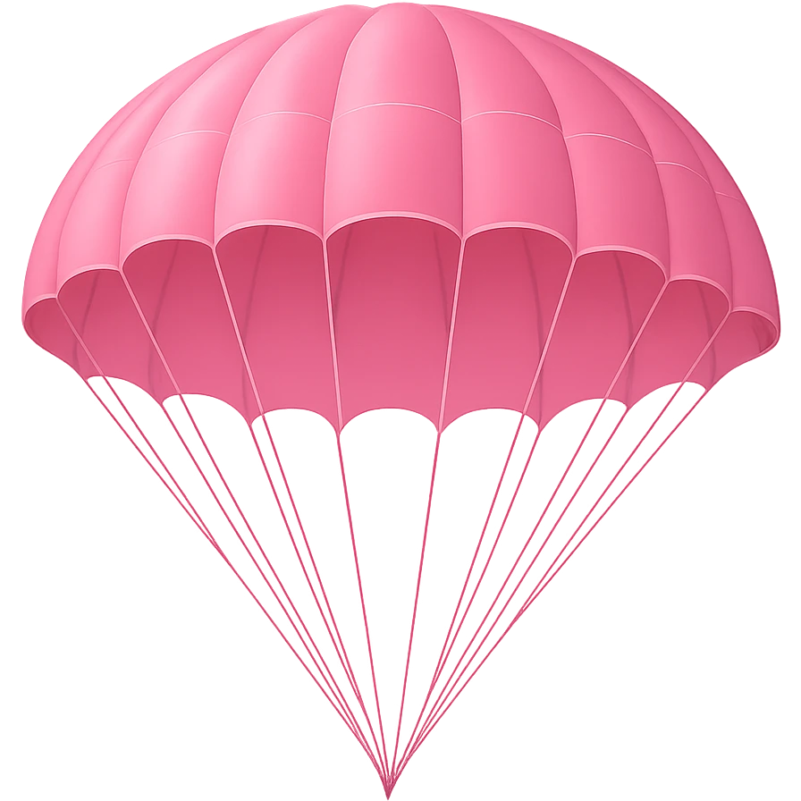 pink parachute emoji