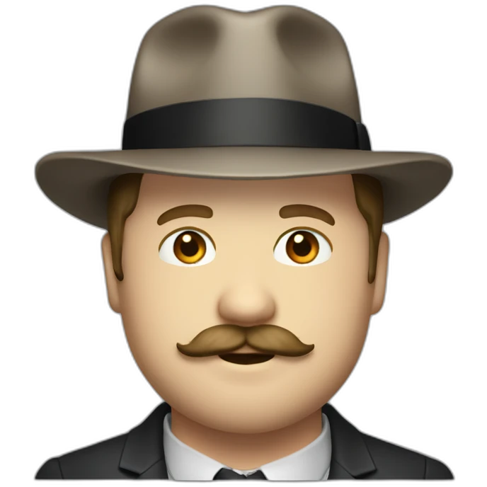 Paul Walter Hauser fedora suit mustache emoji