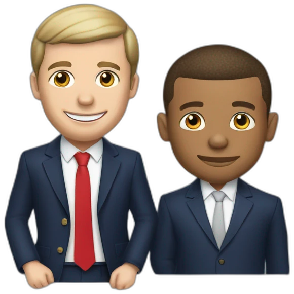 Mbappe et macron s'échangent de l'argent emoji