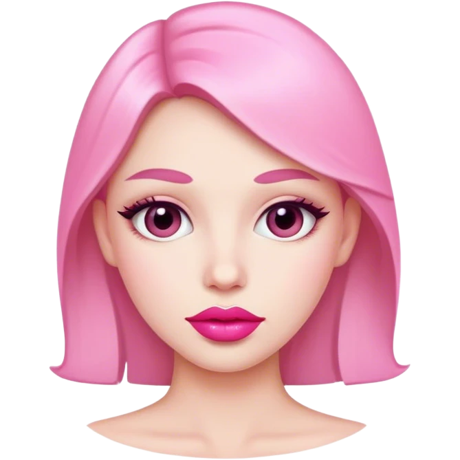 Pink seductive lips emoji