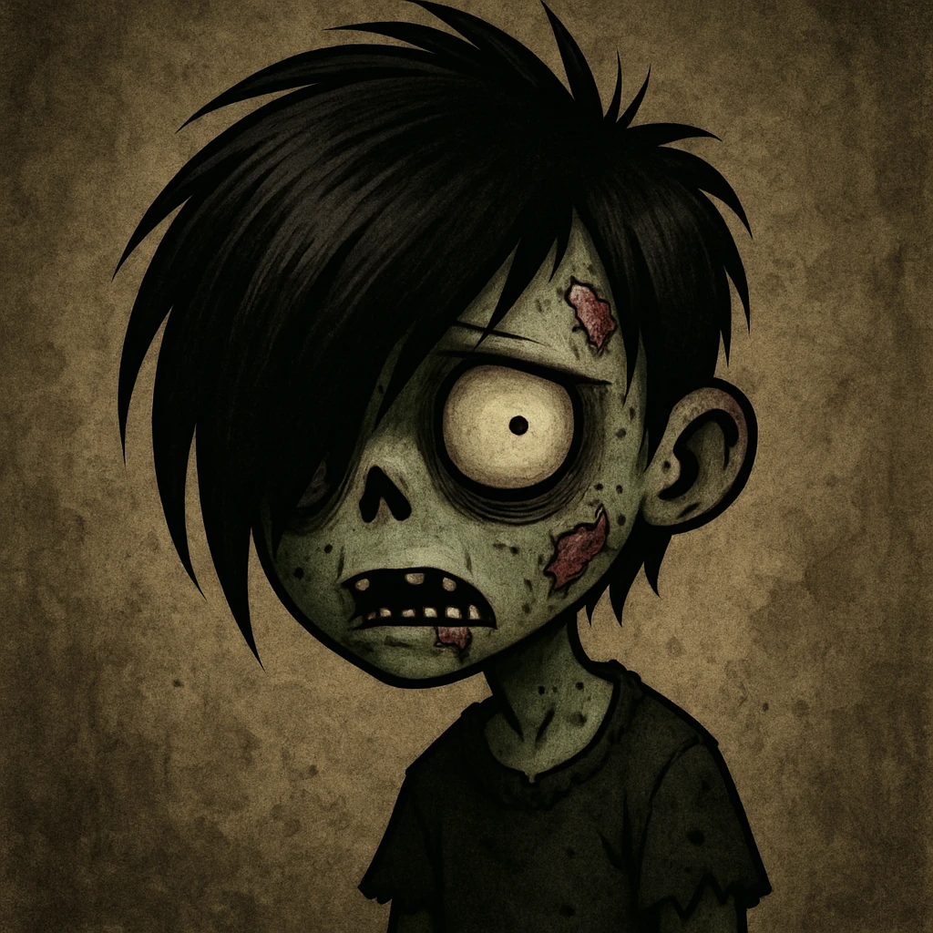 boy zombie with emo hair, style 8 emoji