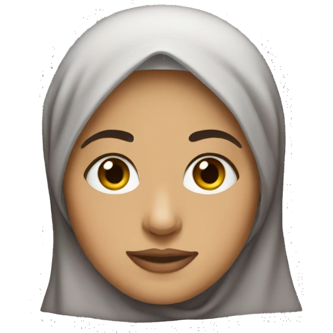 hijabi with a unibrow emoji