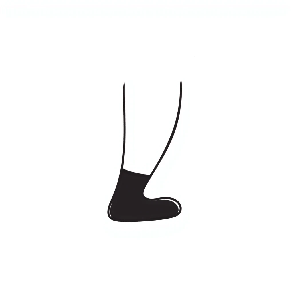 Simple hand-drawn leg and foot sketch emoji