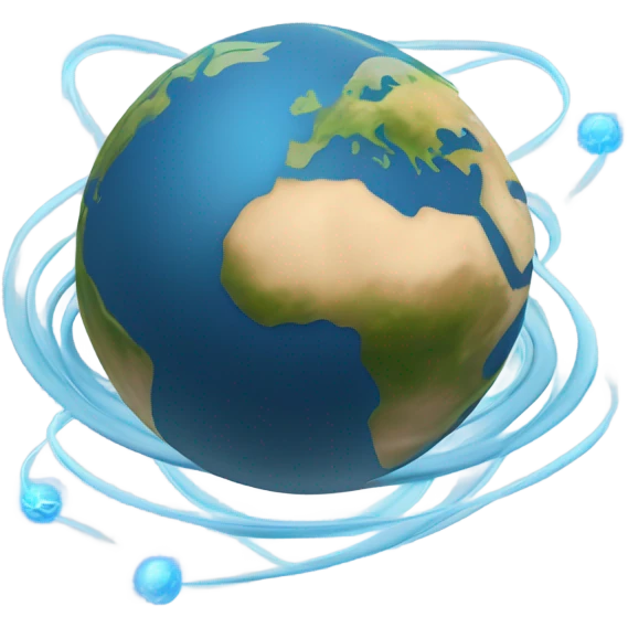 planet earth covered in signals emoji