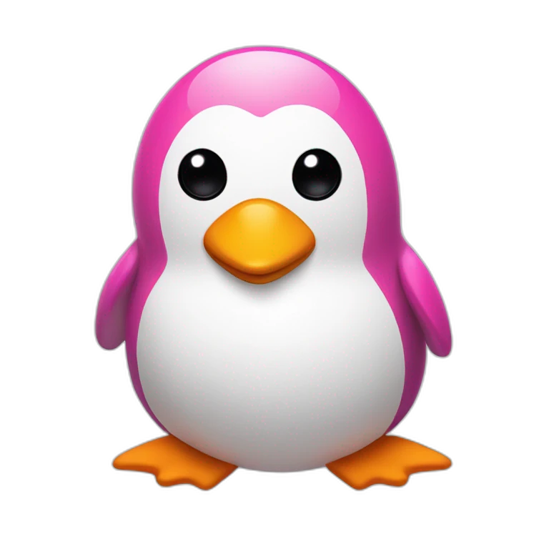 Pingouin avec un slip de couleur rose emoji