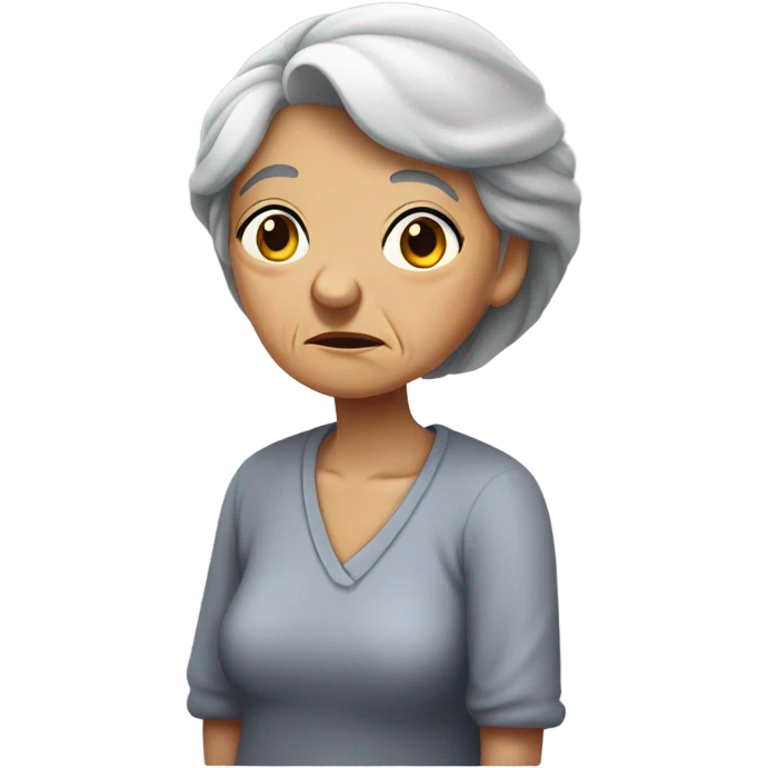 Depressed old lady emoji